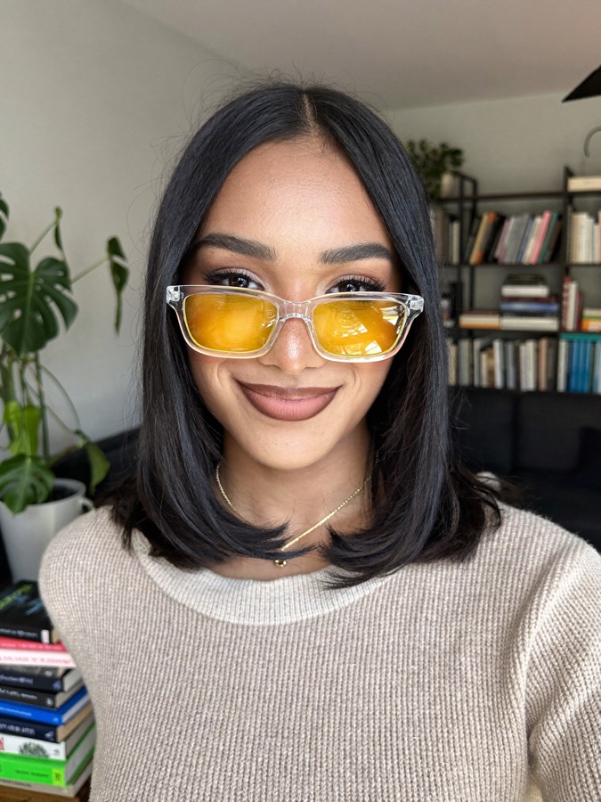 Con el lente naranja de día